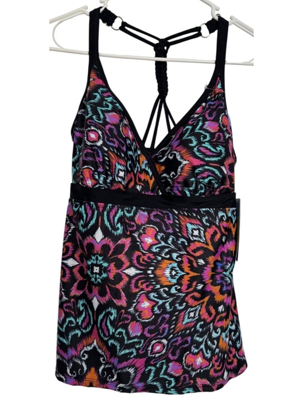 Free Country Macrame Tankini Top Size Medium 8-10 Magenta NWT Padded
